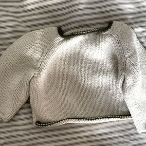 Hand-knit soft wool baby sweater